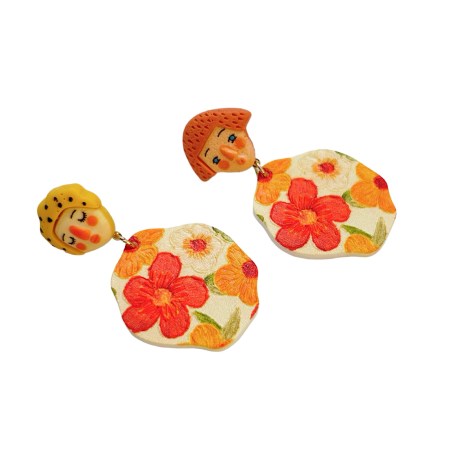 earrings stud plexiglass sleepy flowers 1